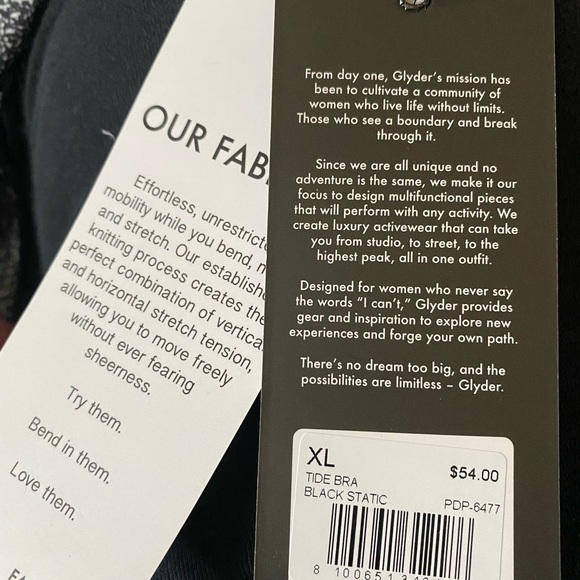 NWT Glyder Tide Bra-Black Static Size XL - Picture 13 of 13